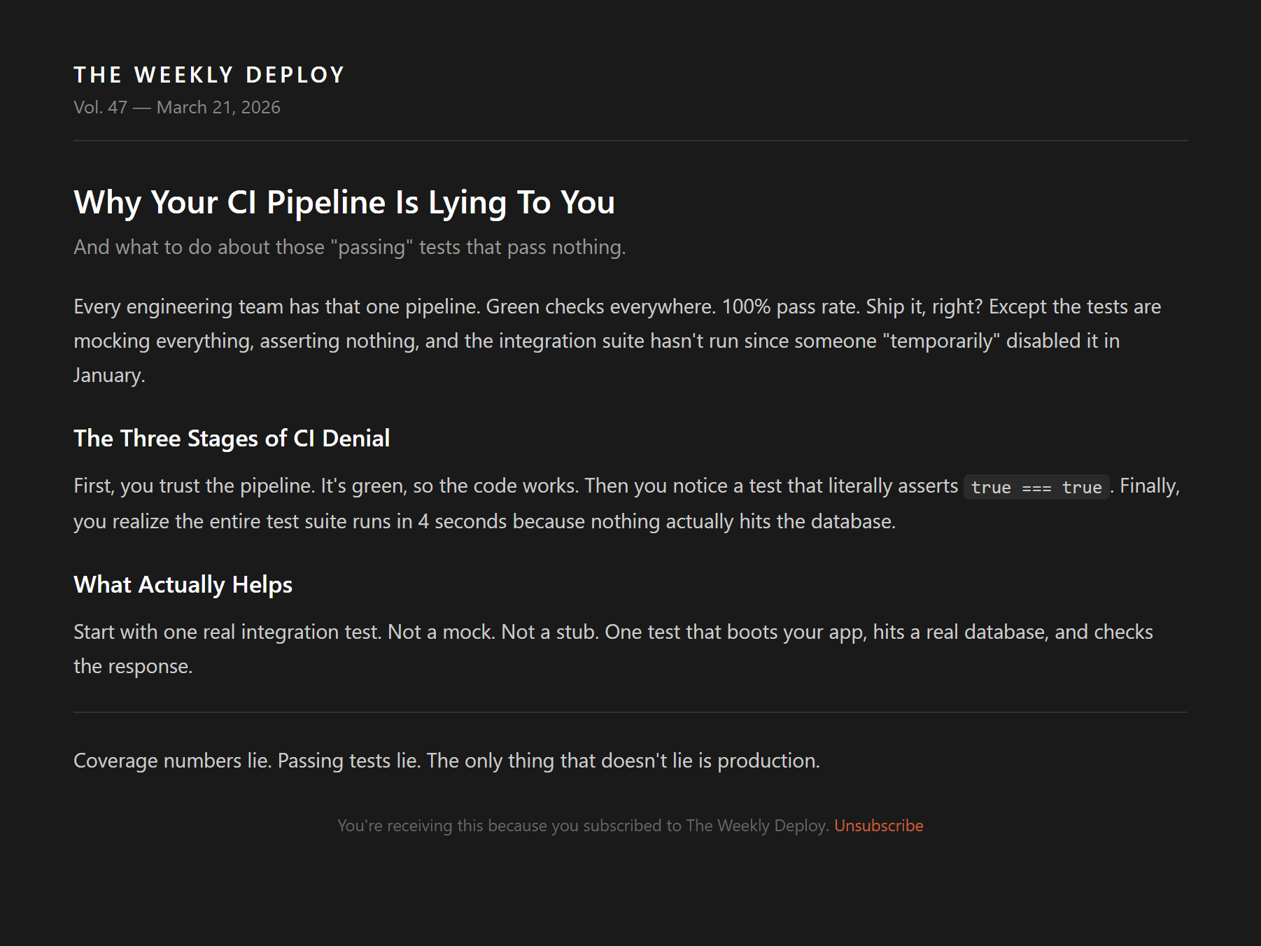 Newsletters without memes