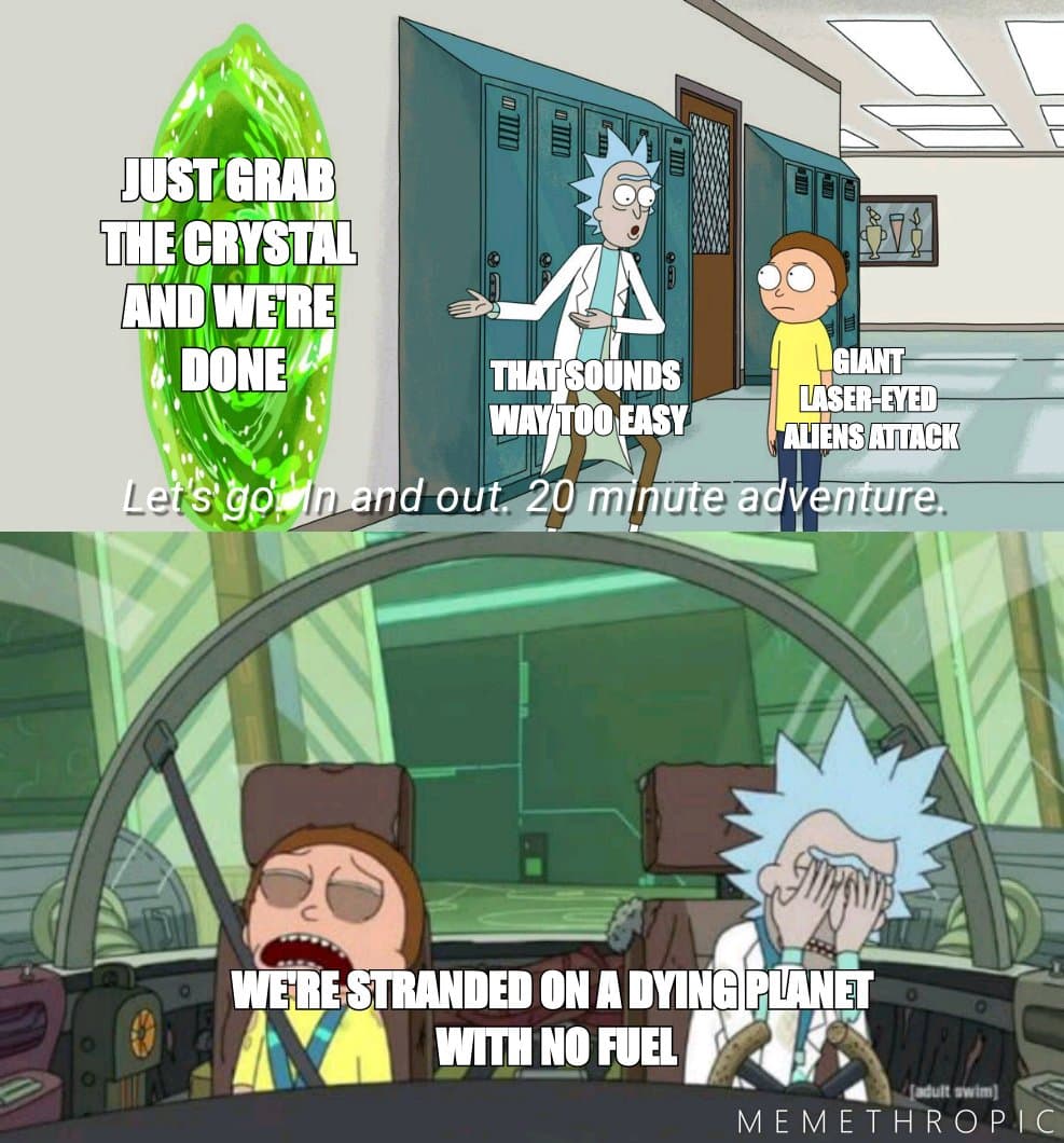 20 Minute Adventure Rick Morty meme template